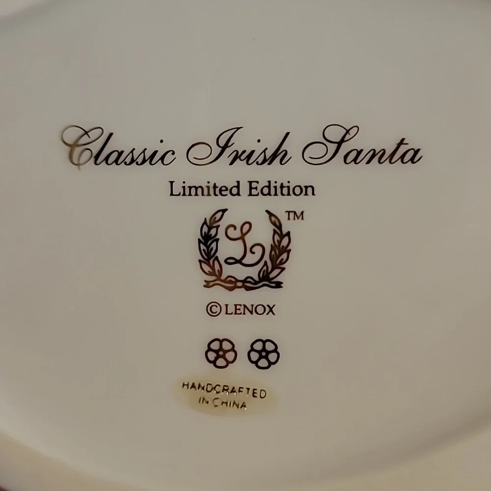 Lenox Classic Irish Santa white gold Limited Edition figurine